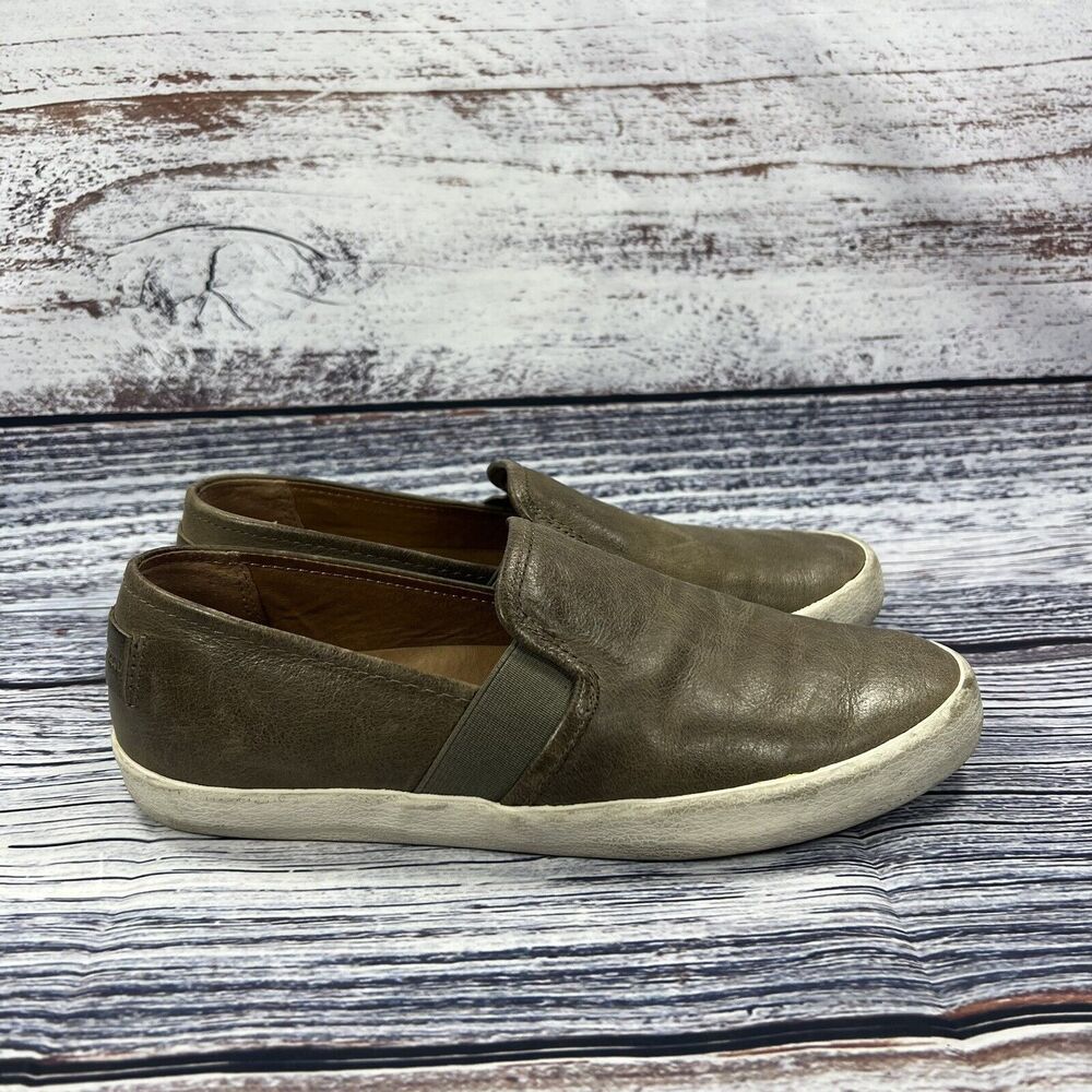 Frye Dylan Ash Brown Leather Slip On Loafer Flats Shoes, Women’s Size 7.5